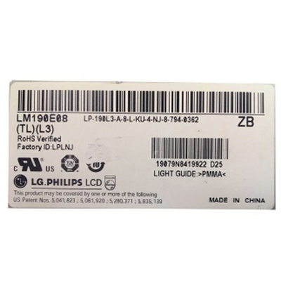 LM190E08-TLL3 19.0 inch 1280 * 1024 LCD Panel Panel