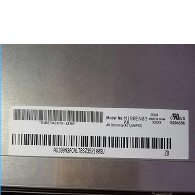 AUO 19 "M190EN03 V0 1280 * 1024 86PPI MVA, Thông thường màu đen, Màn hình máy tính xách tay LCD truyền qua