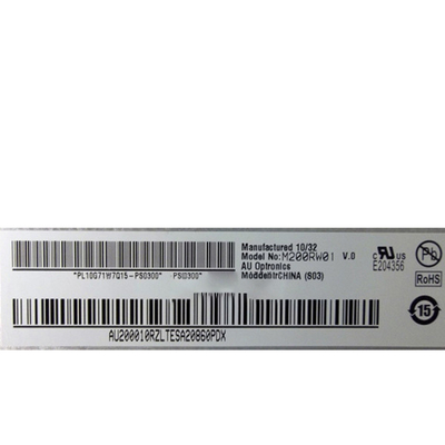 AUO 20 &quot;M200RW01 V0 TN, Màu trắng thường, Màn hình LCD truyền qua màn hình