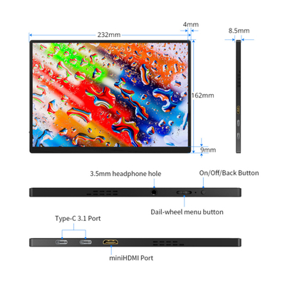 Giá tốt. 10.5 inch 1920 * 1280 IPS màn hình chơi game màn hình LCD C-cổng máy tính điện thoại chuyển đổi PS5 thiết bị gốc nhà sản xuất màn hình di động máy tính xách tay trực tuyến